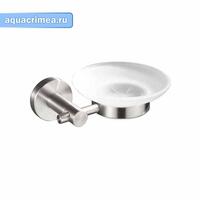 Мыльница  стеклянная с креплением к стене , из нержавеющей стали